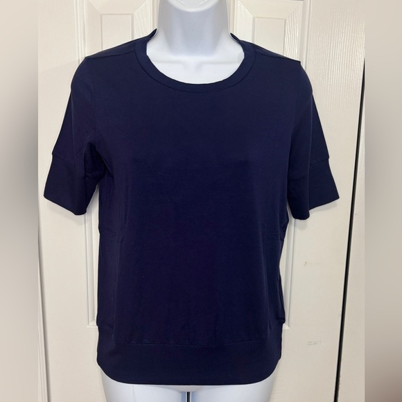 Universal Standard Aimee Rib Hem Tee Navy Blue | Size 4XS (00-0)Rayon stretch - Picture 1 of 12